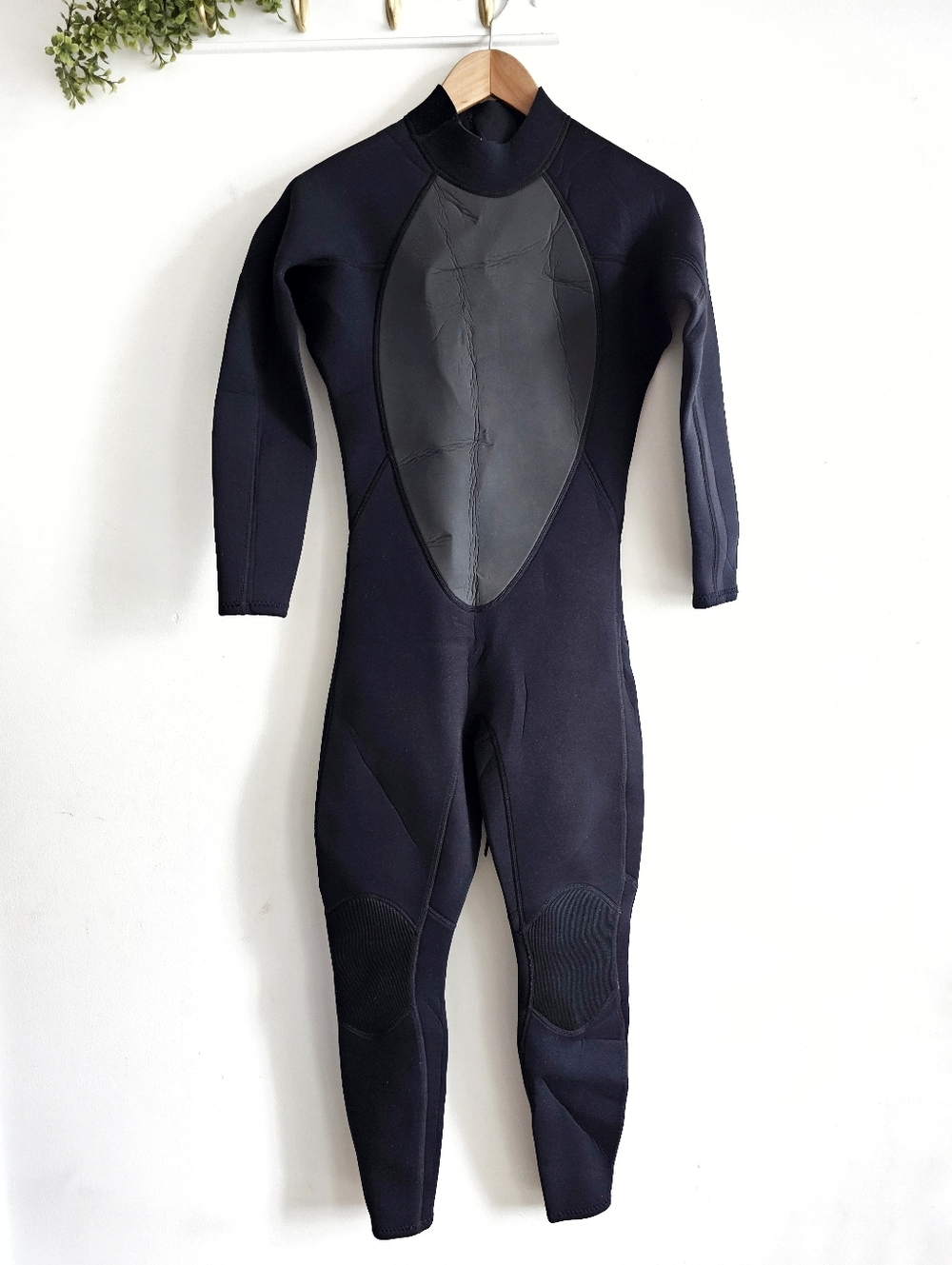 Neoprene Full Body Wetsuit Black Size M Back Zip Surf Swim Dive Suit
